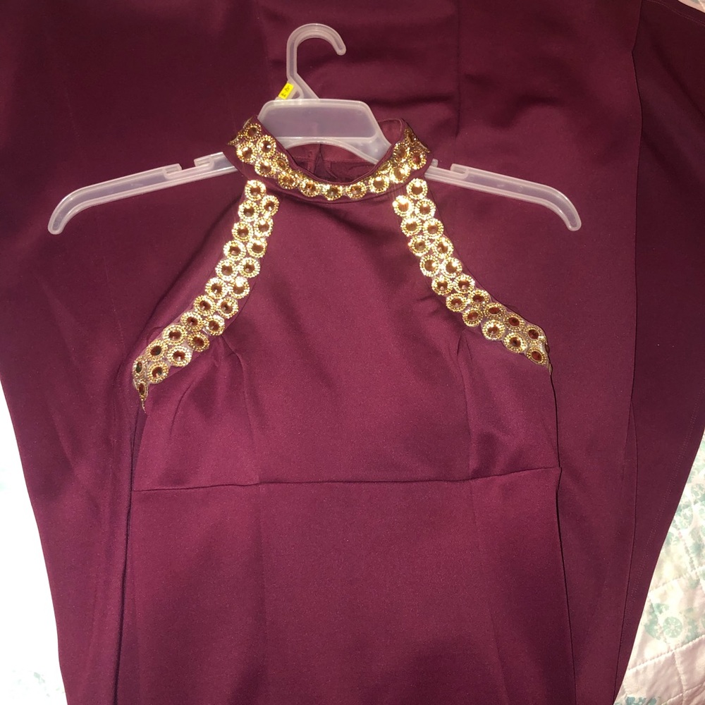 Long maroon dress